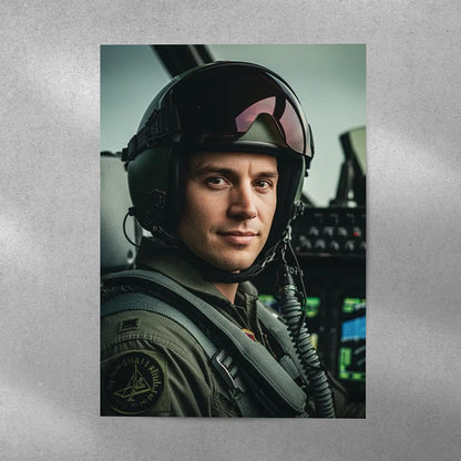 Personalised Fighter Pilot Poster Art Print