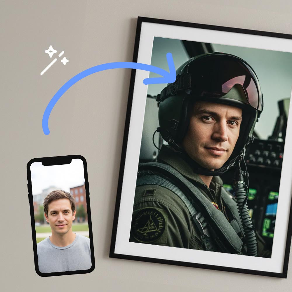 Personalised Fighter Pilot Poster Art Print