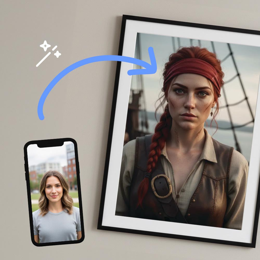 Personalised Bonny Pirate Poster Art Print