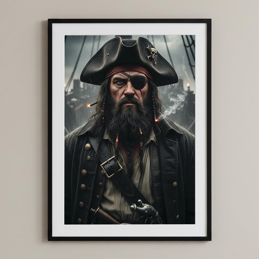 Personalised Pirate Black Beard Poster Art Print