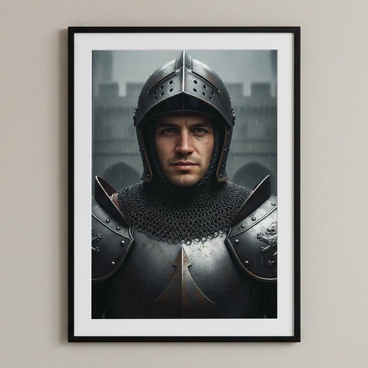Personalised Medieval Knight Poster Art Print
