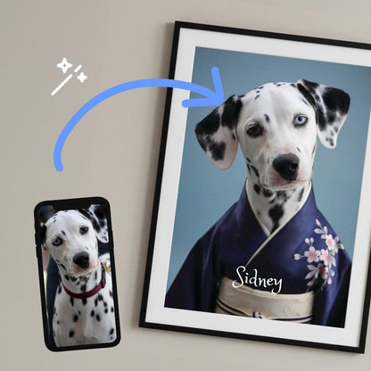 Your Pet Portrait Kimono Style Poster Art Print