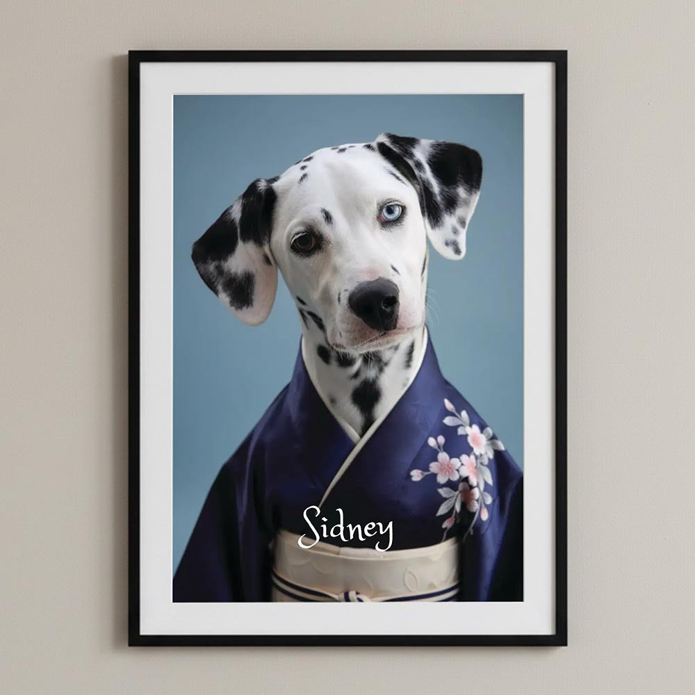 Your Pet Portrait Kimono Style Poster Art Print