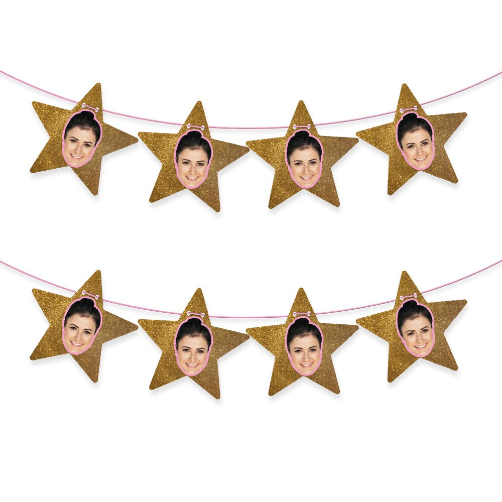 Personalised Faces in Stars Printed Bunting