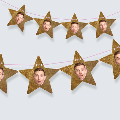 Personalised Faces in Stars Printed Bunting