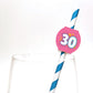 Personalised Printed Birthday Straw Toppers 24 pack