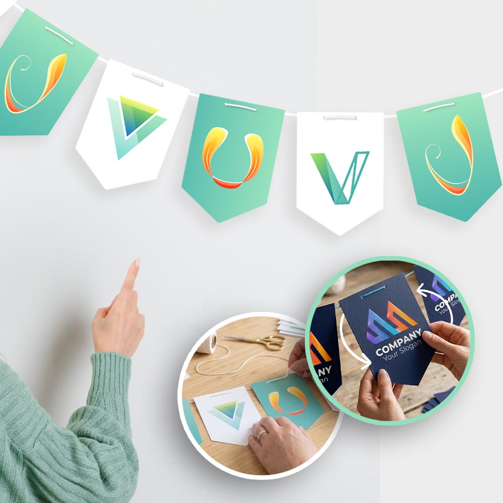 Ready to hang Regular Double Sided Custom Multiple Design Bunting