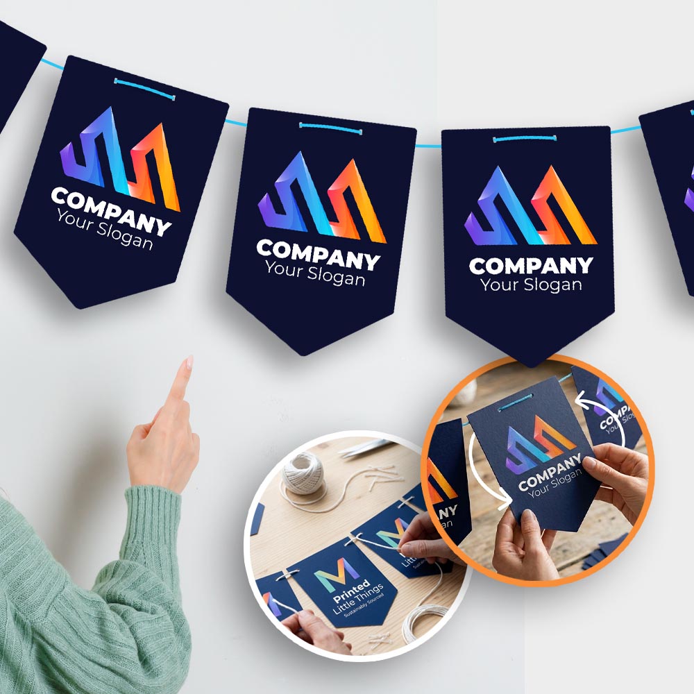 Ready to hang Large Double Sided Branded Corporate Bunting