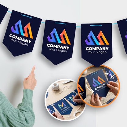 Ready to hang Large Double Sided Branded Corporate Bunting