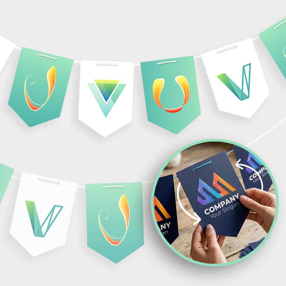 Double sided Multiple Design Logo Bunting