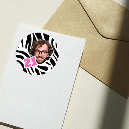 Personalised Zebra Pattern Birthday Face Stickers