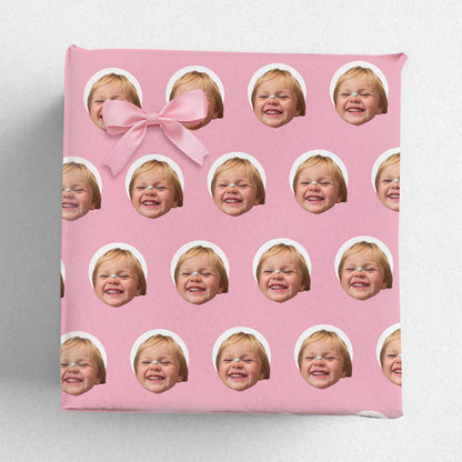 Personalised Printed Faces on Circles Wrapping Paper