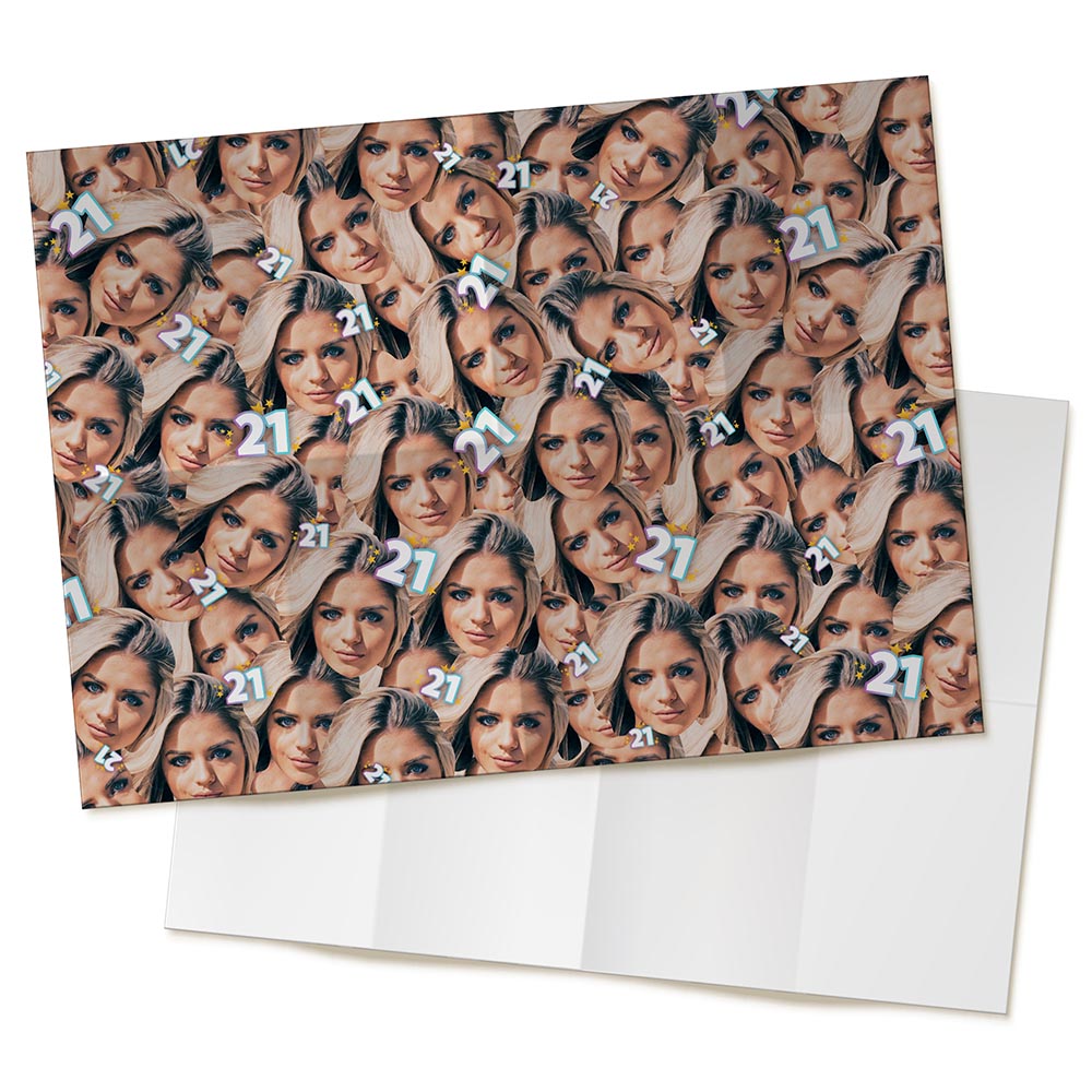 Personalised Printed Faces Birthday Wrapping Paper