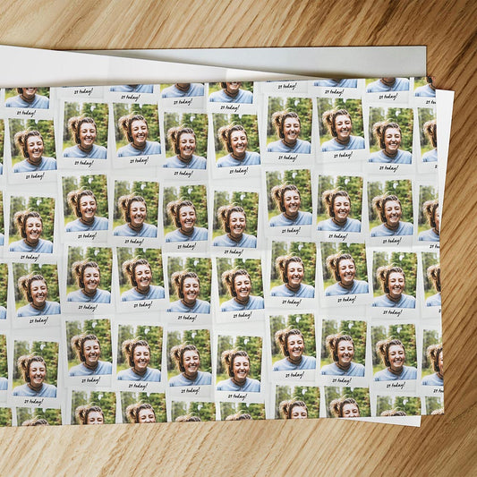 Instant Photo Style Personalised Wrapping Paper