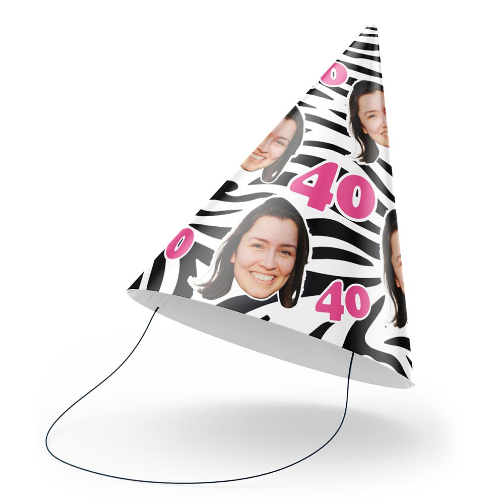 Birthday Party Photo Zebra Pattern Hats